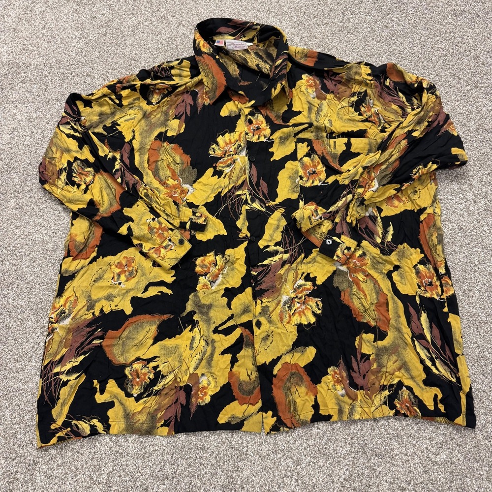 Alexander Martin Shirt Mens 3XL Multicolor Floral Long Sleeve Button Up Casual